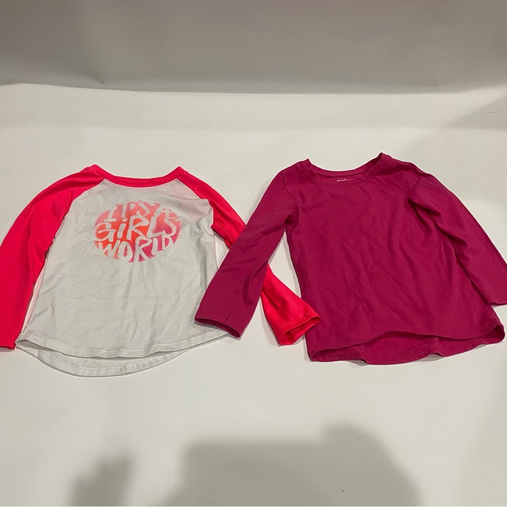 2/$15- under armor- it’s a girls world. Garanimals- dark pink long sleeve 3T - Picture 1 of 4